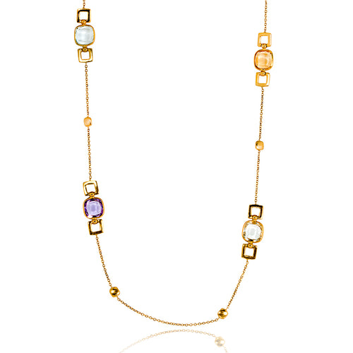 Blue Topaz and Amethyst – 18ct Yellow Gold 18ct Yellow Gold