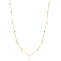 Bead & Crystal Necklace 9ct Yellow Gold