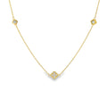 Mother Of Pearl Clover Necklace yellow gold