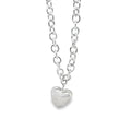 Sterling Silver Puffy Heart Necklace Sterling Silver