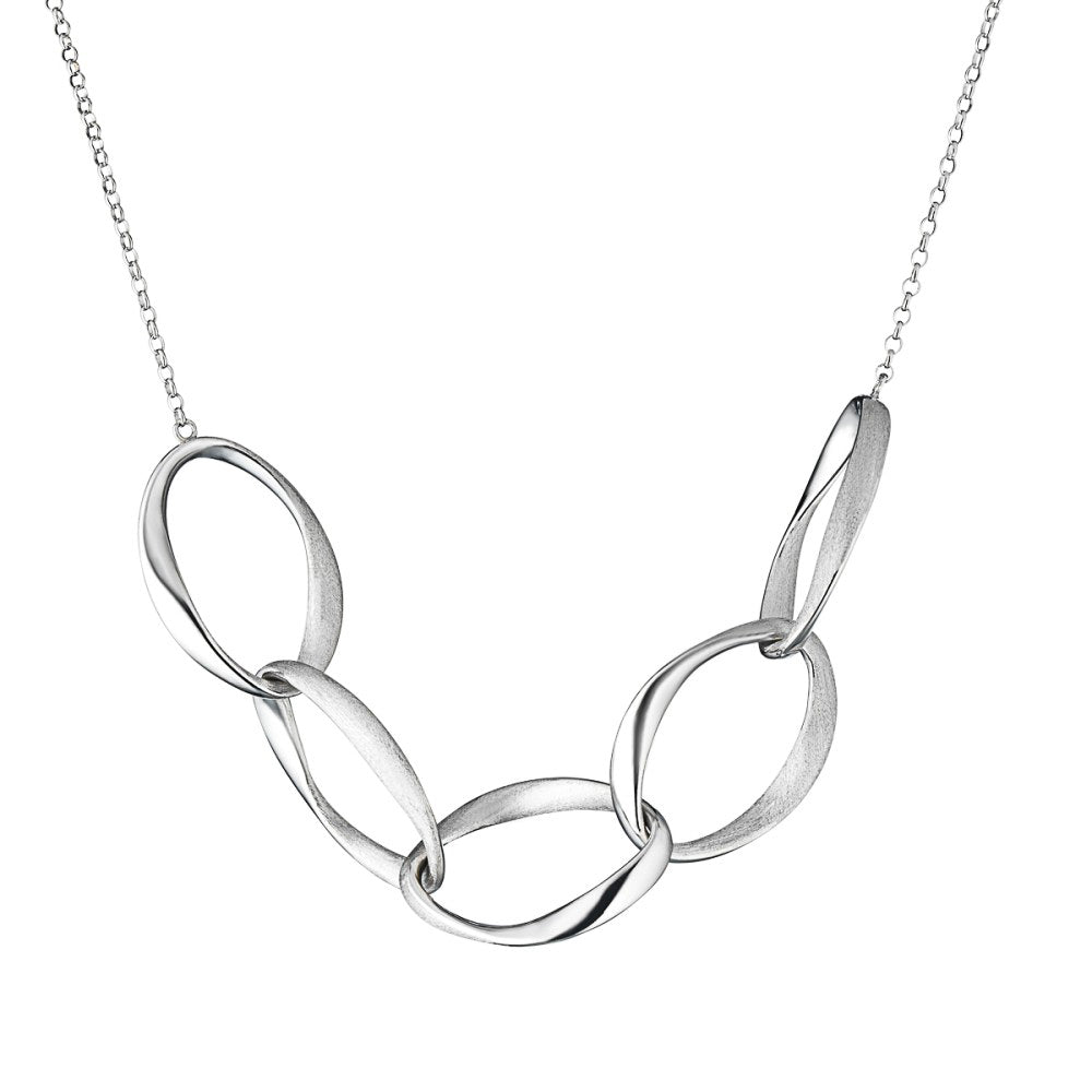 Italian Curb Link Necklace Sterling Silver