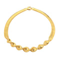 Italian Spiral Tubogas Collar Sterling Silver, Gold Plated