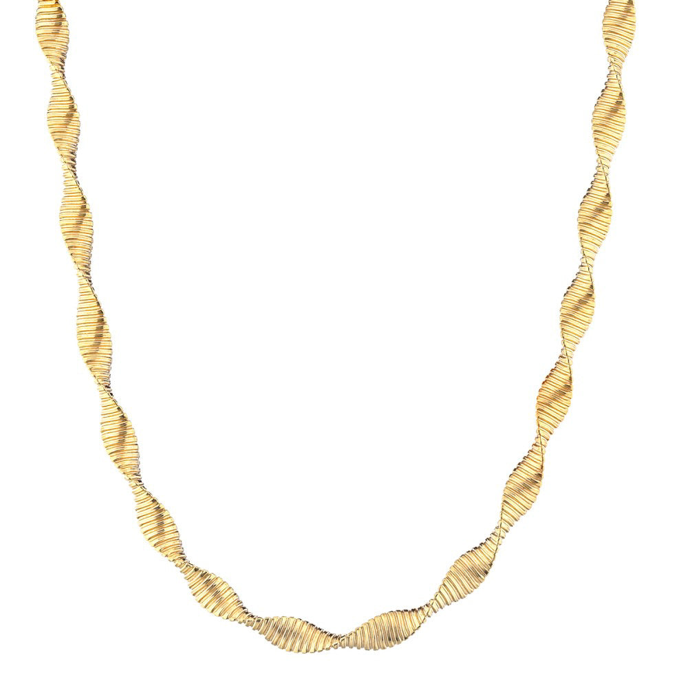 Italian Spiral Tubogas Collar Sterling Silver, Gold Plated