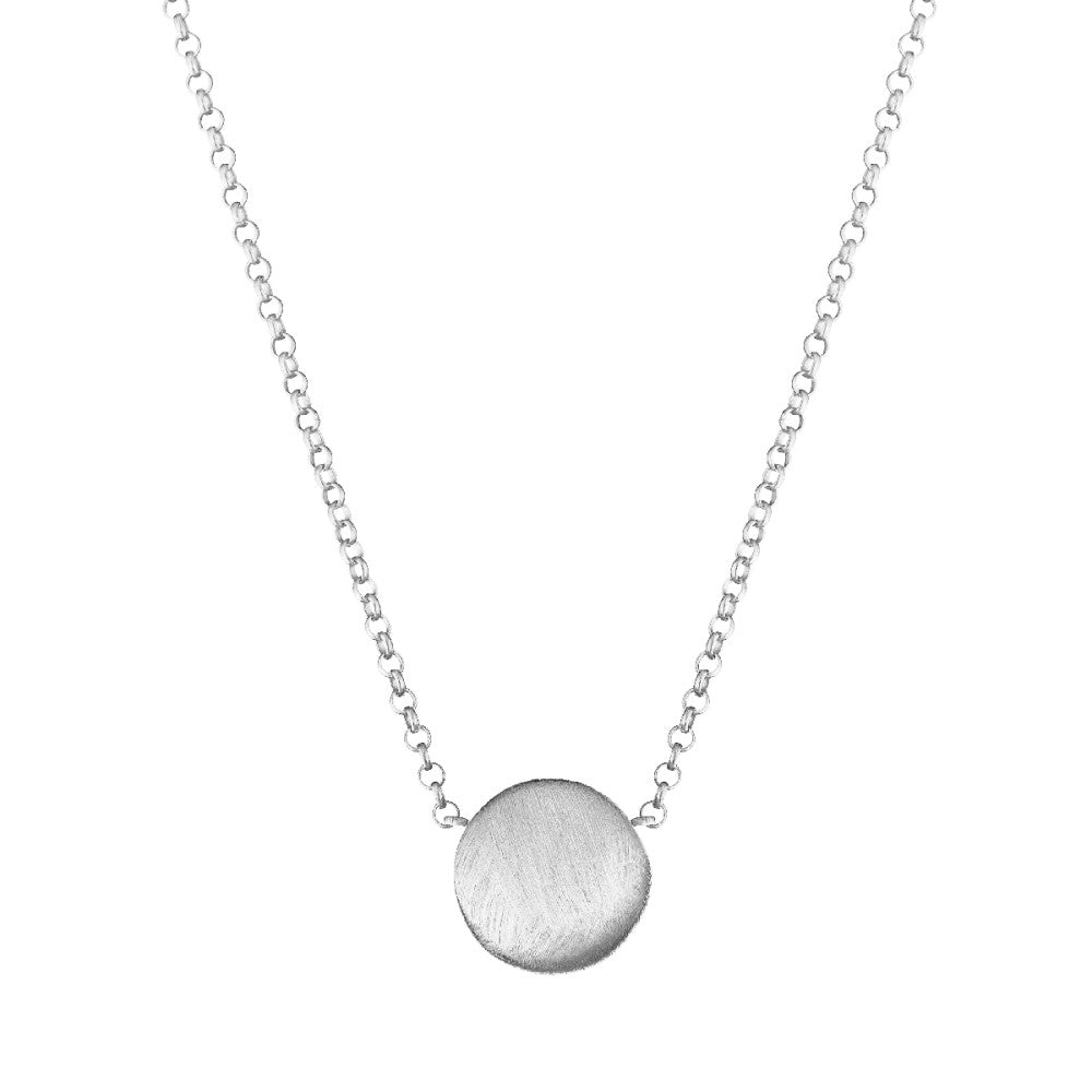 Matte pebble pendant necklace sterling silver, gold plated / 45cm