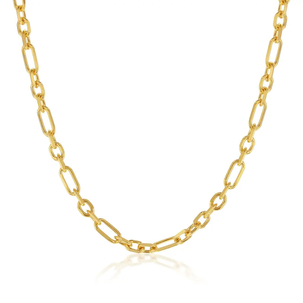 Fancy Link Chain Necklace yellow gold