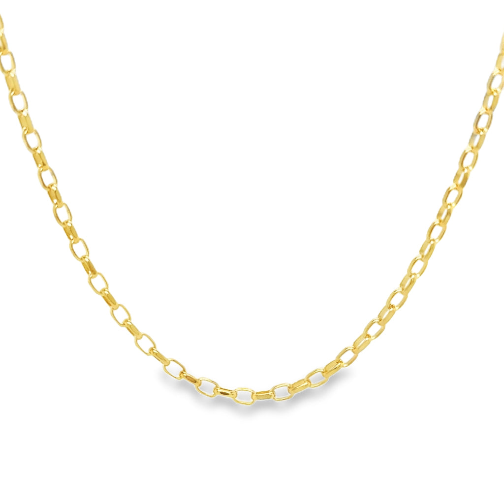 Oval Belcher Necklace yellow gold