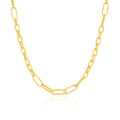 Paperclip Chain Necklace yellow gold
