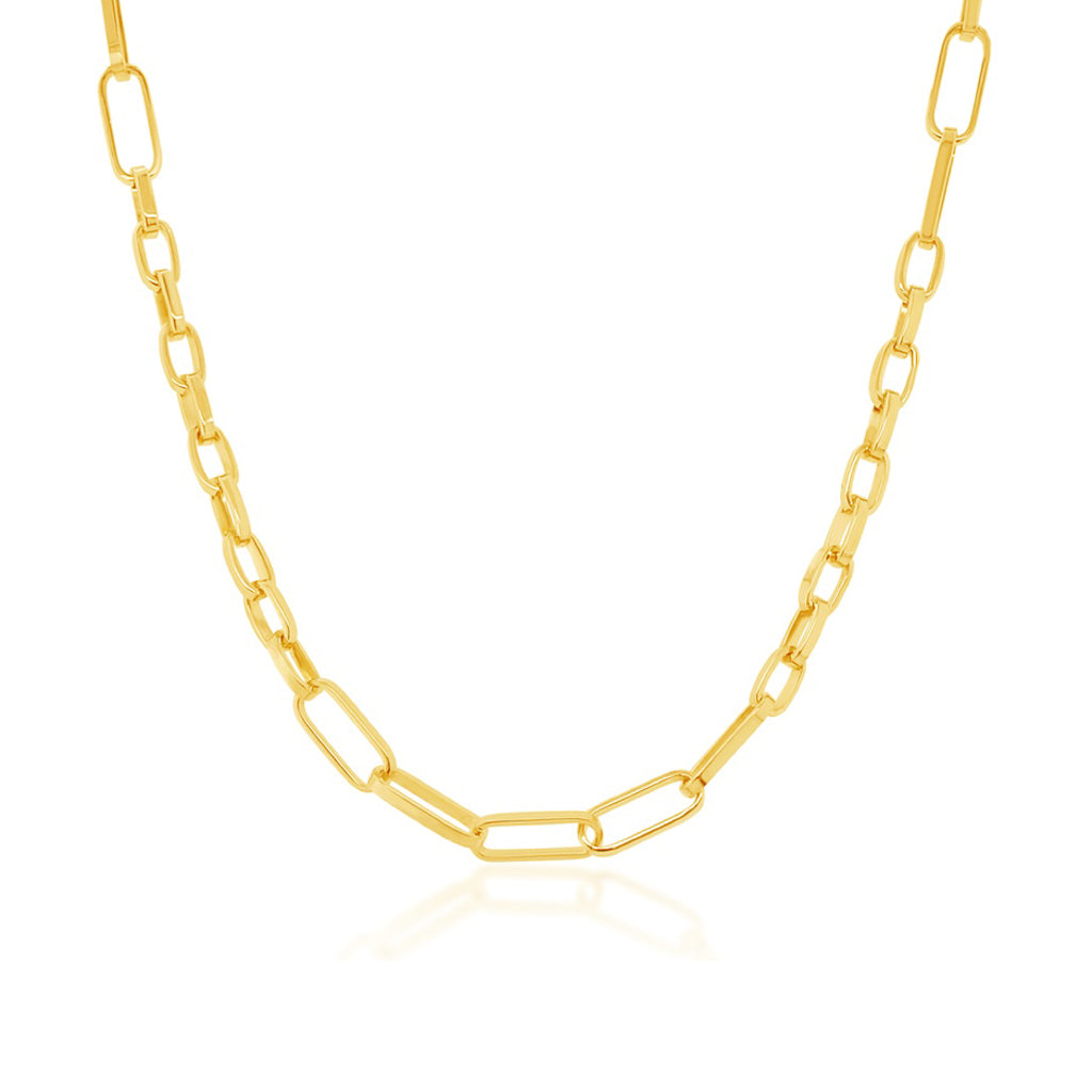 Paperclip Chain Necklace yellow gold