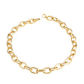 Italian oval link necklace sterling silver, gold plated / 49cm