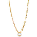 Gold Paperchain and Belcher Link Necklace Yellow Gold / 45cm