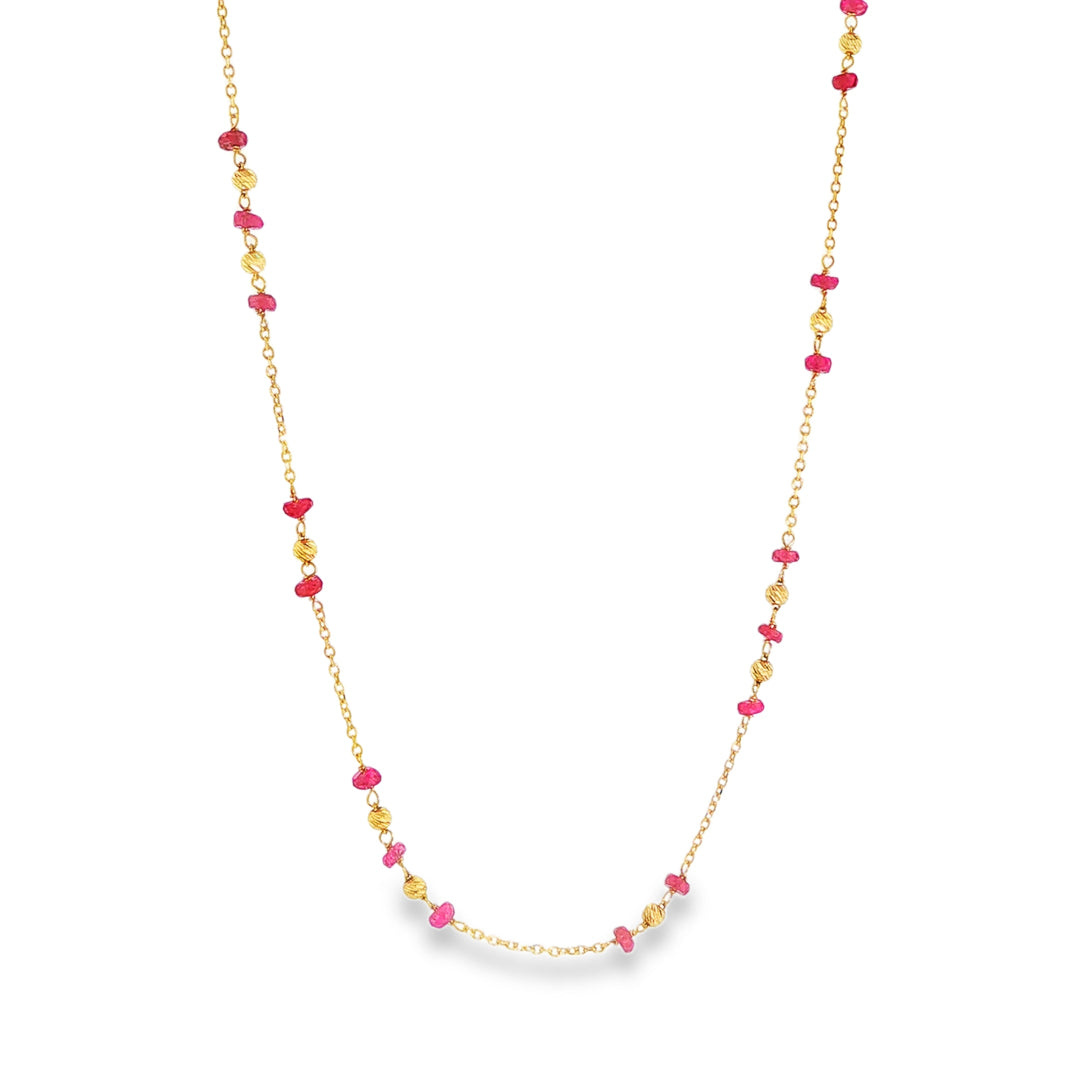 Ruby Necklace Yellow Gold / 45cm