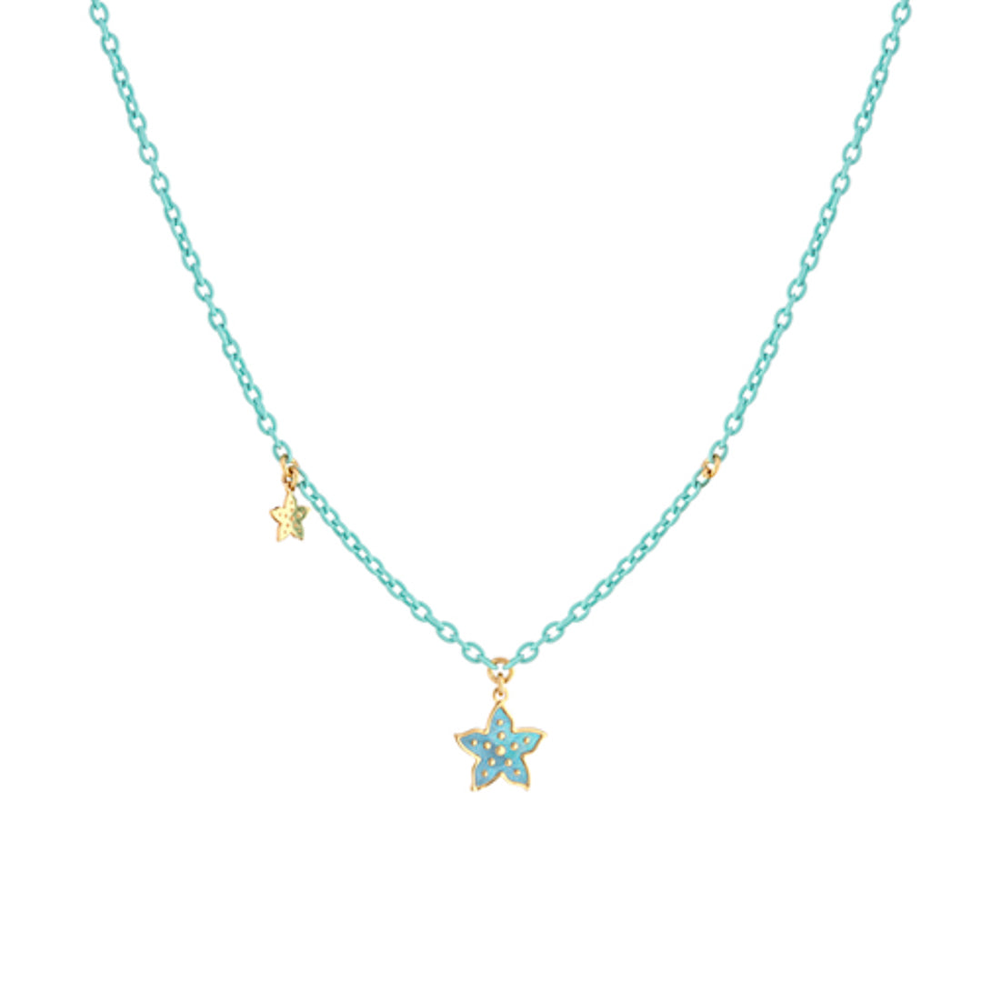 Sterling Silver Gold Plated Rubber Chain With Charm Sterling Silver / 1.7 g