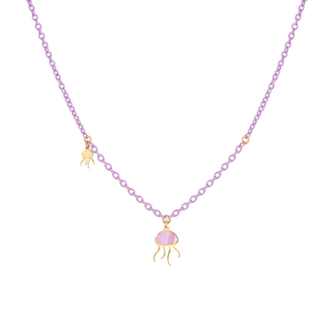 Sterling Silver Gold Plated Rubber Chain With Charm Sterling Silver / 1.7 g