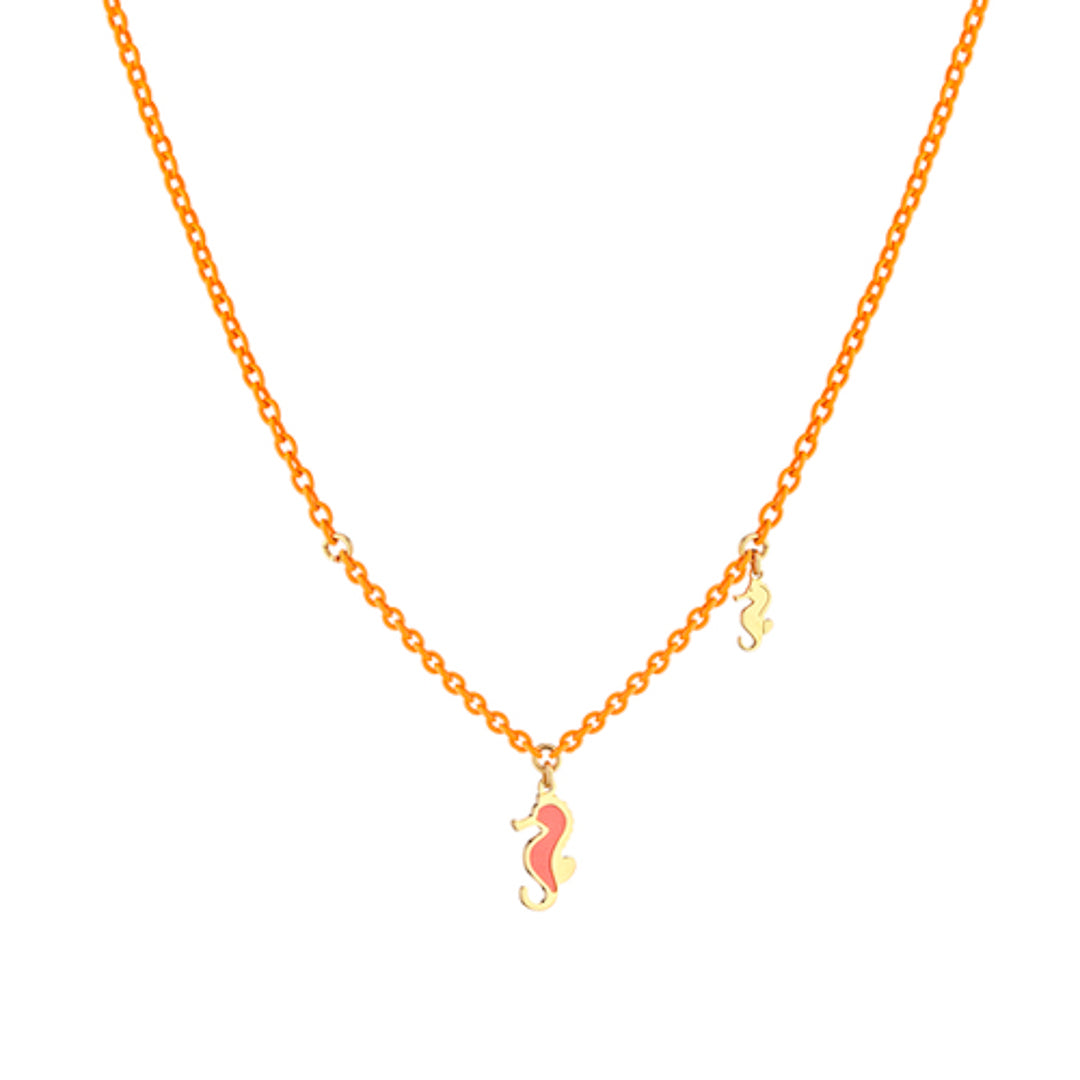 Sterling Silver Gold Plated Rubber Chain With Charm Sterling Silver / 1.7 g