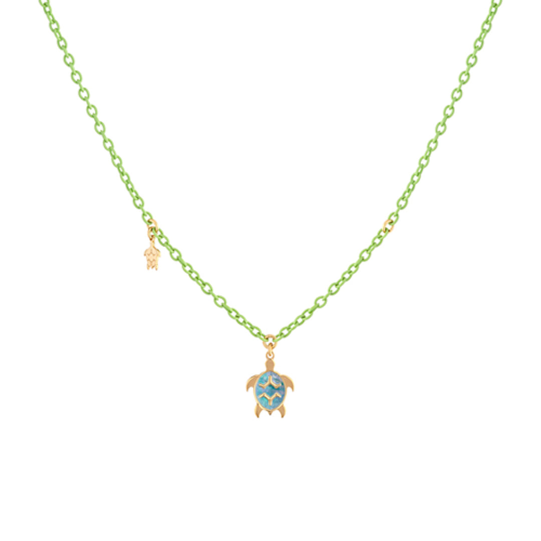 Sterling Silver Gold Plated Rubber Chain With Charm Sterling Silver / 1.7 g