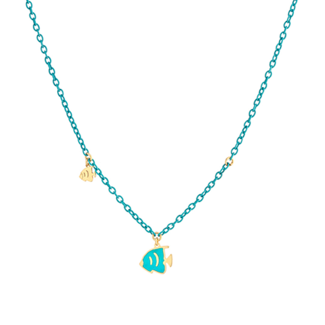 Sterling Silver Gold Plated Rubber Chain With Charm Sterling Silver / 1.7 g