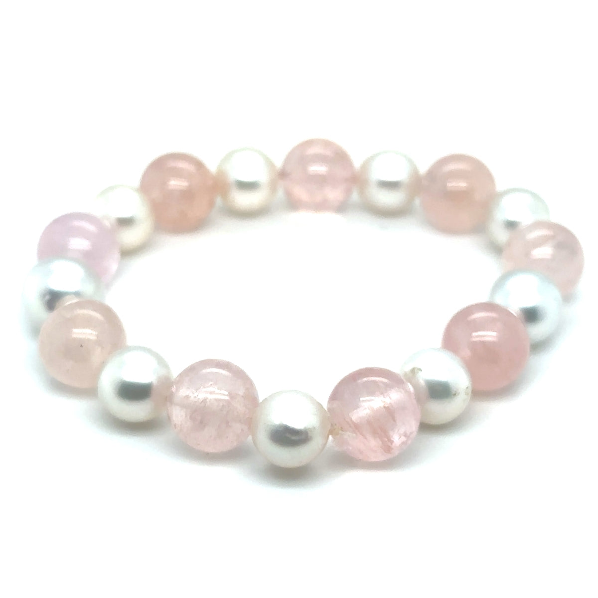 Rose Quartz & South Sea Pearl Bracelet Default Title / 12mm