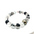 Rutilated Quartz & Black South Sea Pearl Bracelet Default Title / 10mm