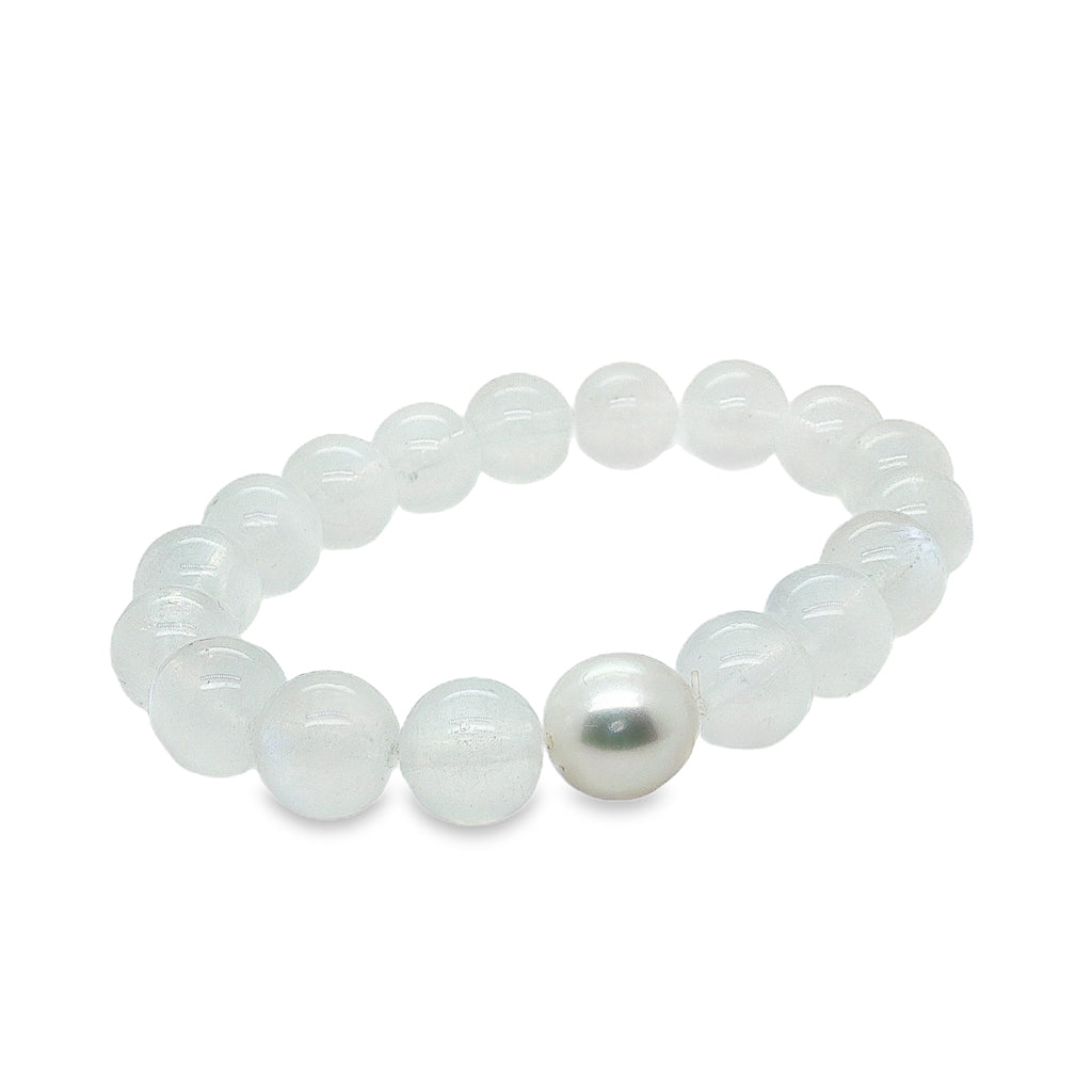 Moonstone & South Sea Pearl Bracelet