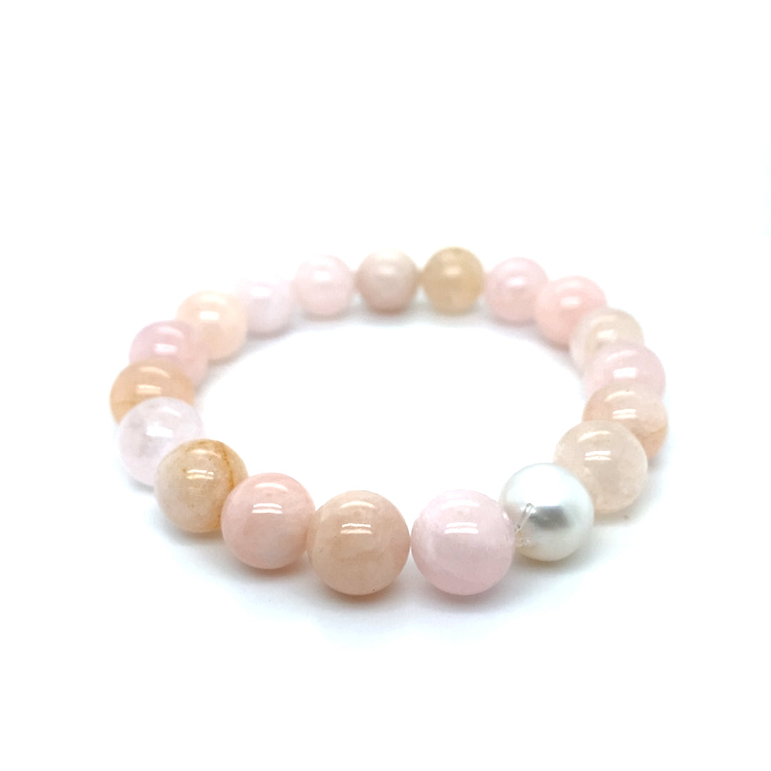 Pink Beryl & South Sea Pearl Bracelet Default Title / 10mm