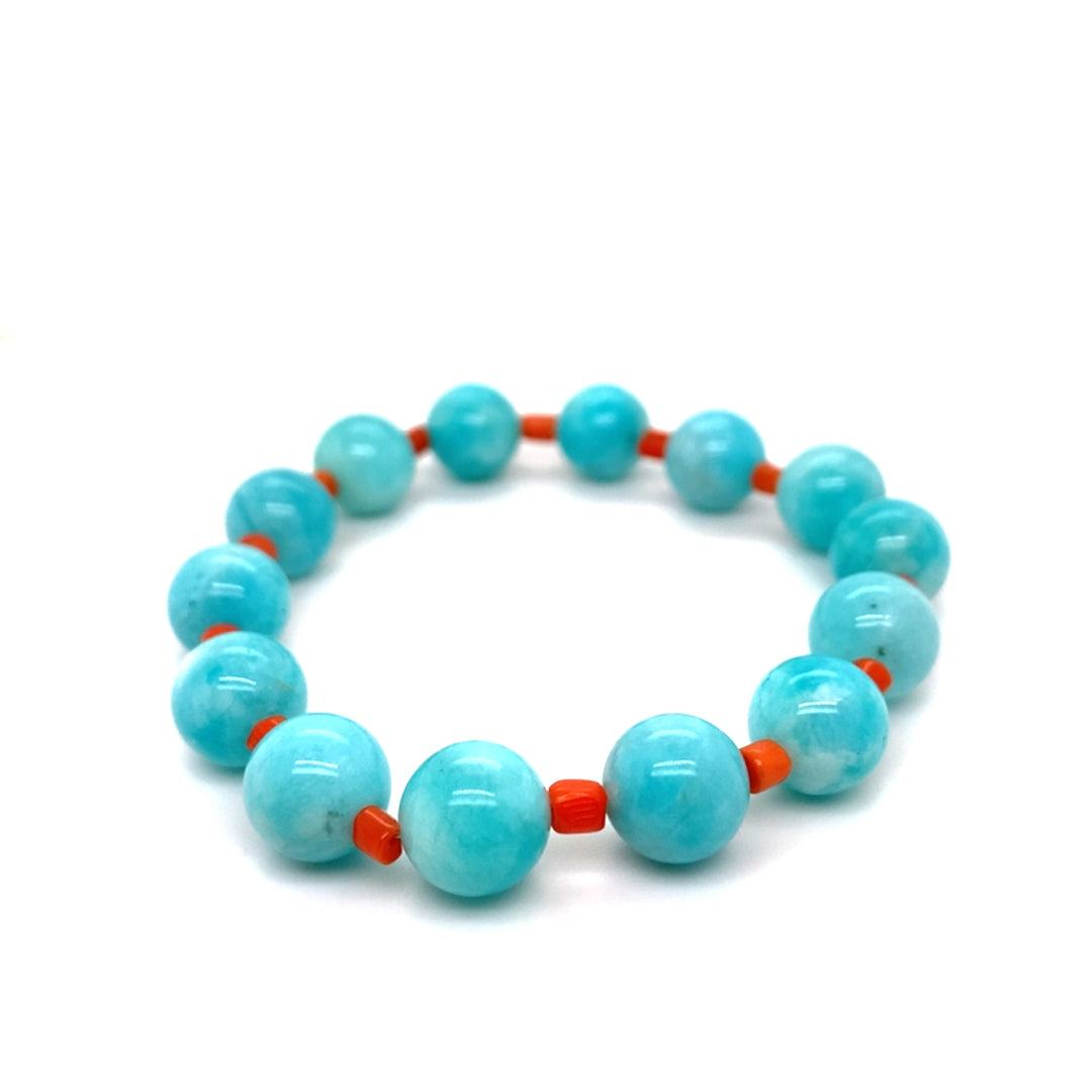Amazonite & Coral Rhondell Bracelet Default Title / 10mm