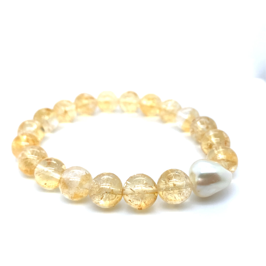Citrine & South Sea Pearl Bracelet Default Title / 10mm