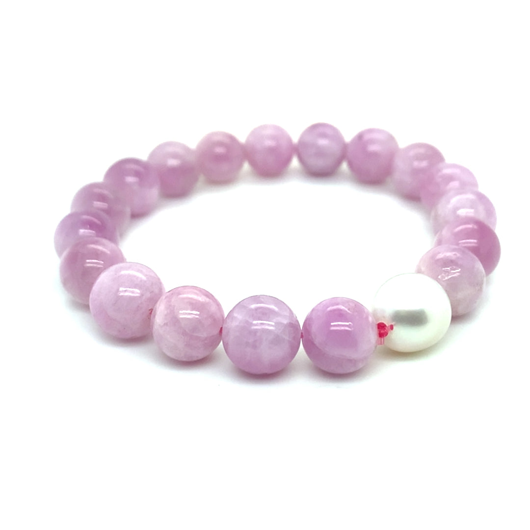 Kunzite and South Sea Pearl Bracelet Default Title / 10mm