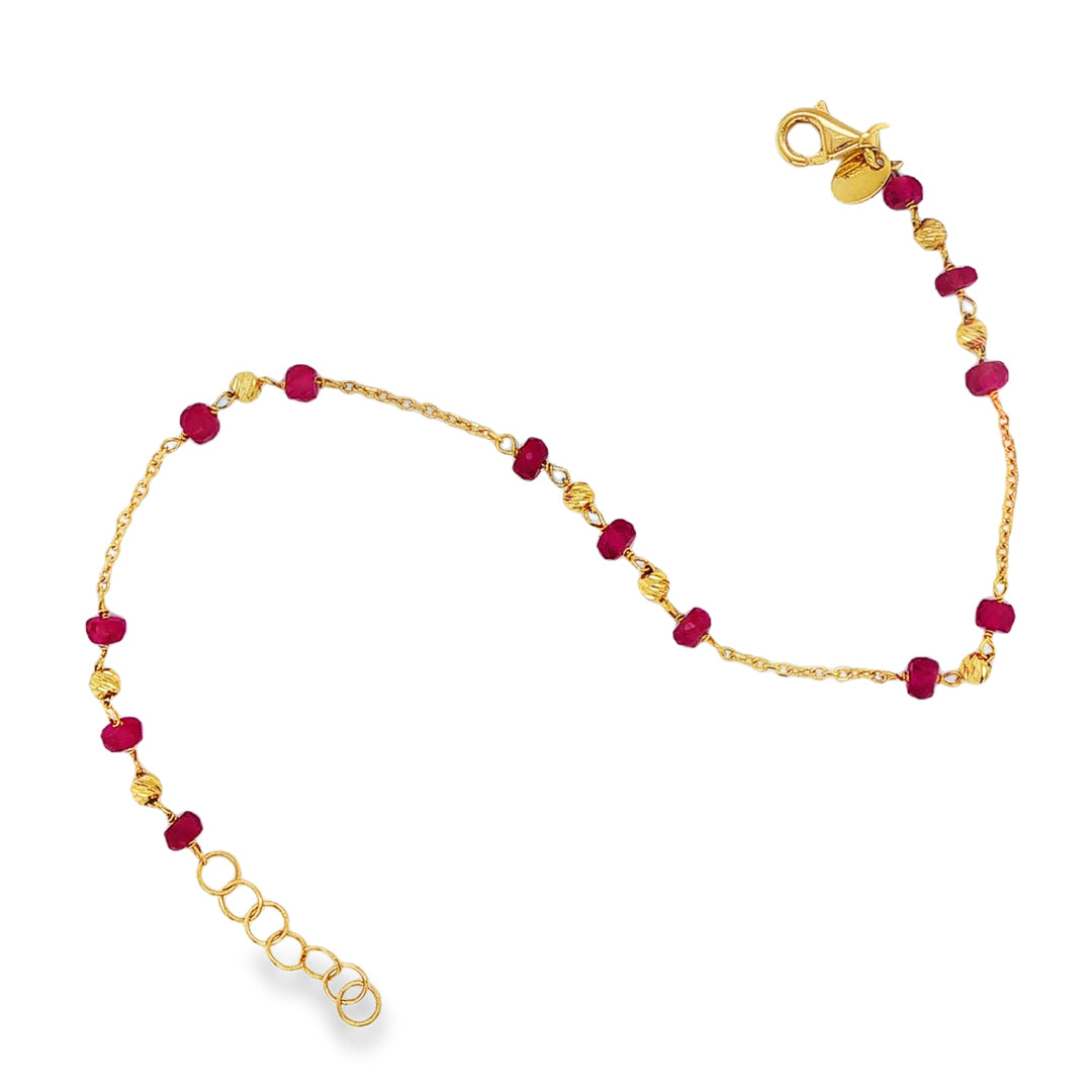 Ruby Bracelet Yellow Gold / 19cm