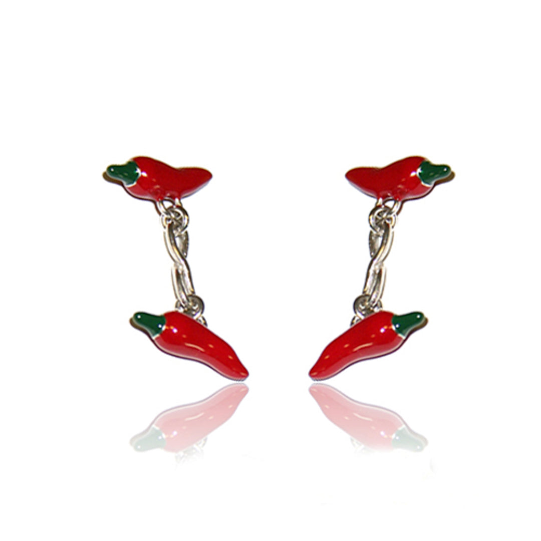Silver Enamel Cufflinks Sterling Silver / 11.3 g