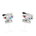 Silver Enamel Cufflinks Sterling Silver / 11.3 g