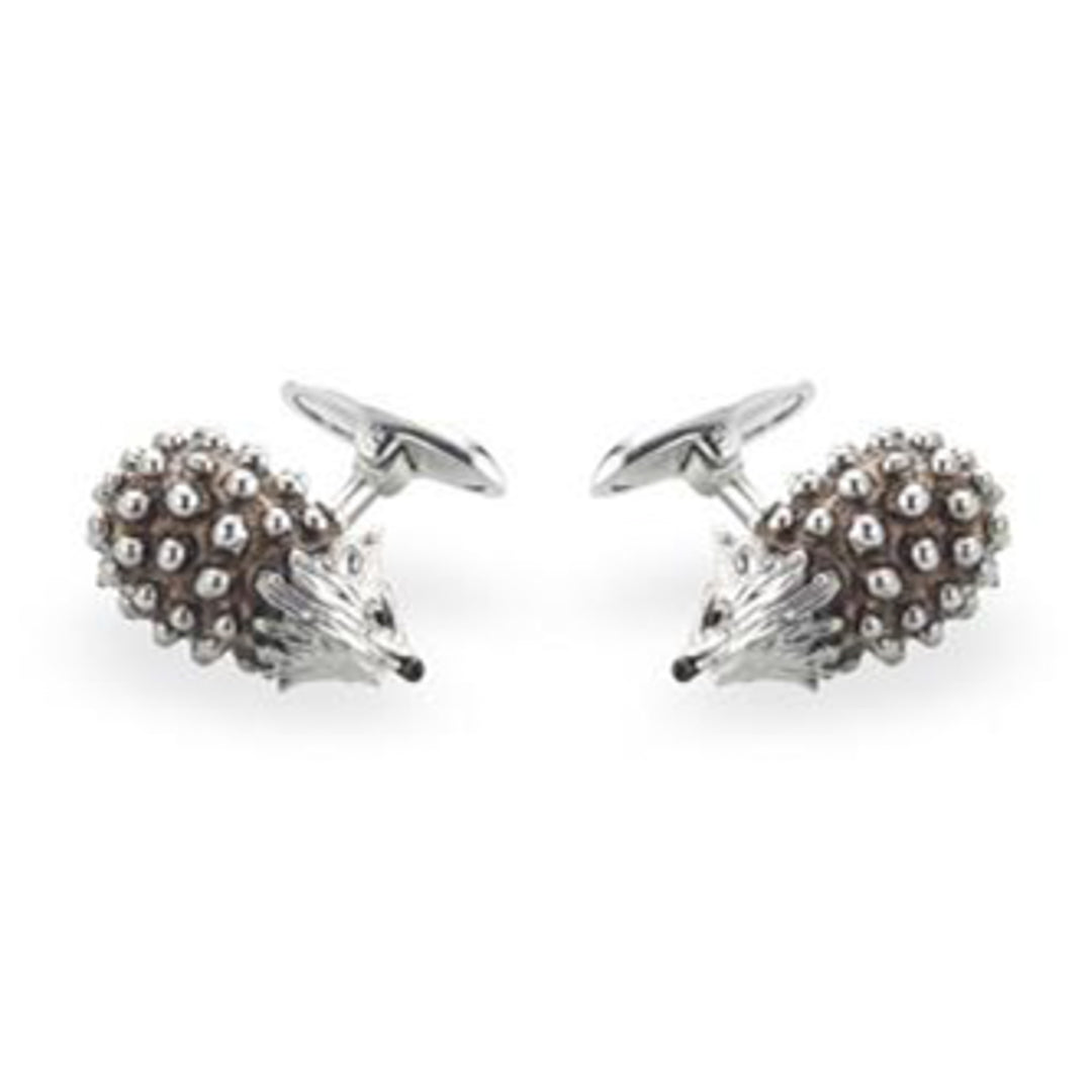 Silver Enamel Cufflinks Sterling Silver / 12.6 g