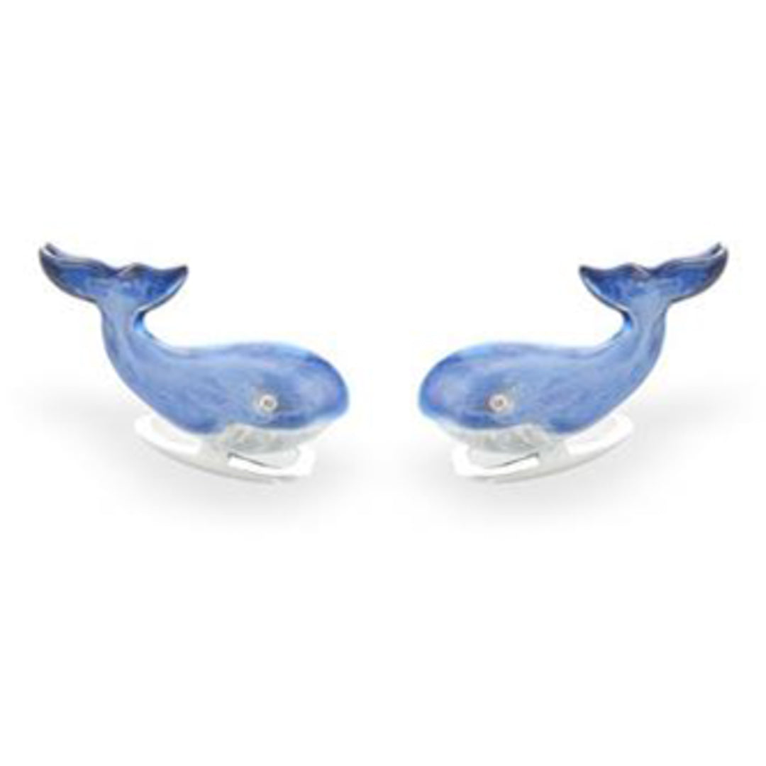 Silver Enamel Cufflinks Sterling Silver / 9.8 g