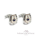 Silver Enamel Cufflinks Sterling Silver / 16.7 g