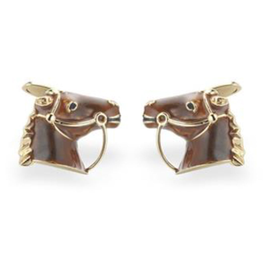 Silver Enamel Cufflinks Sterling Silver / 14 g