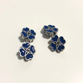 Silver Enamel Cufflinks Sterling Silver / 5 g